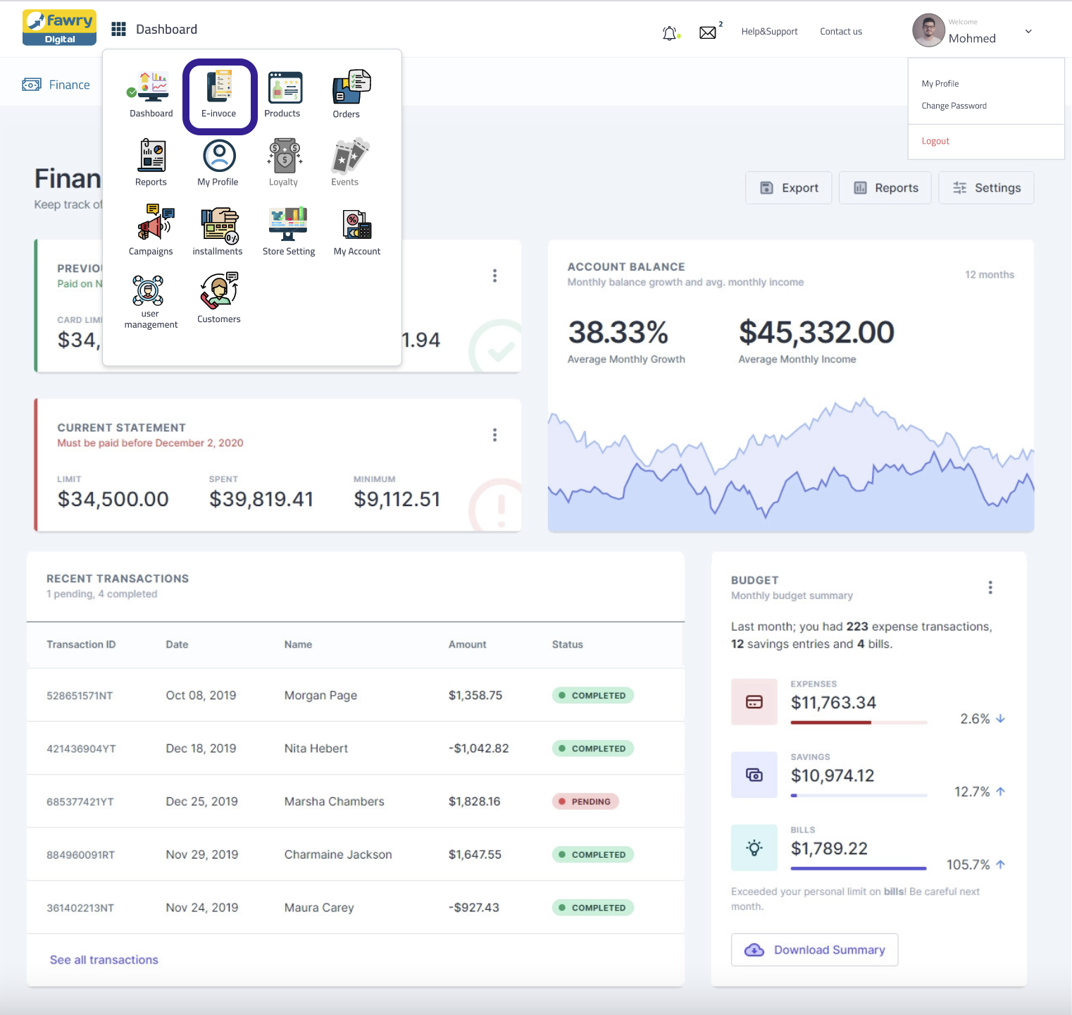 Select E-invoice Dashboard