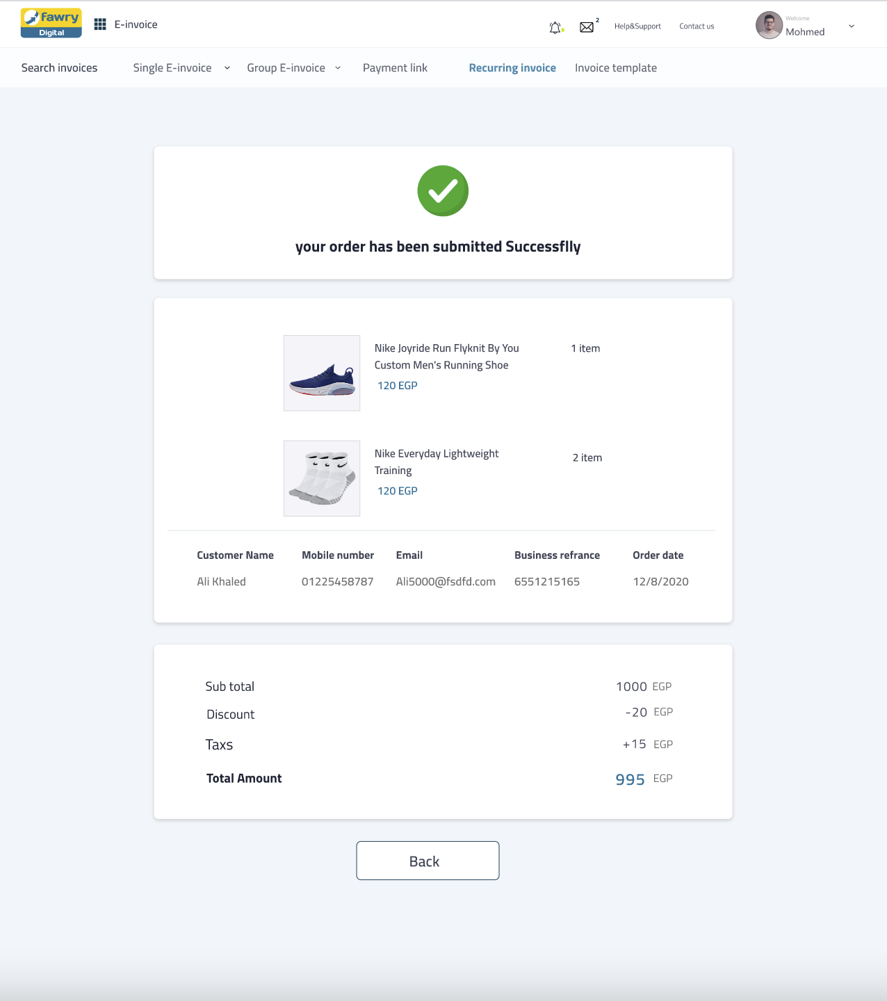 FawryPay Finance Dashboard