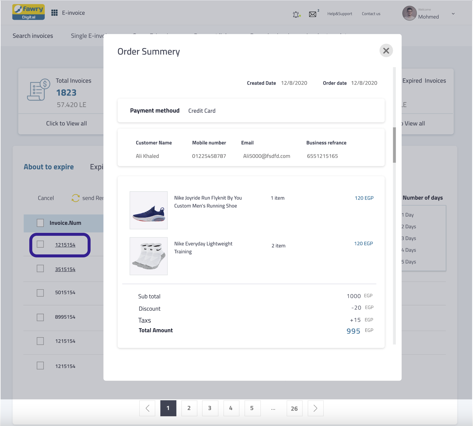 Select E-invoice Dashboard
