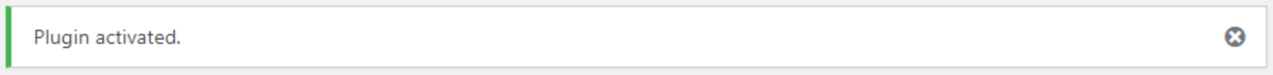 word press plugin activated feedback message screenshot