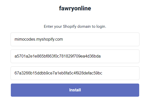 Insert your Shopify url