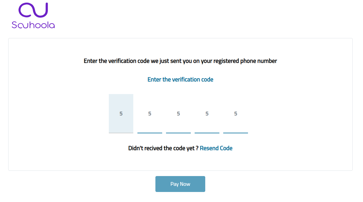Souhoola OTP verification screen with six input boxes and a Resend Code link